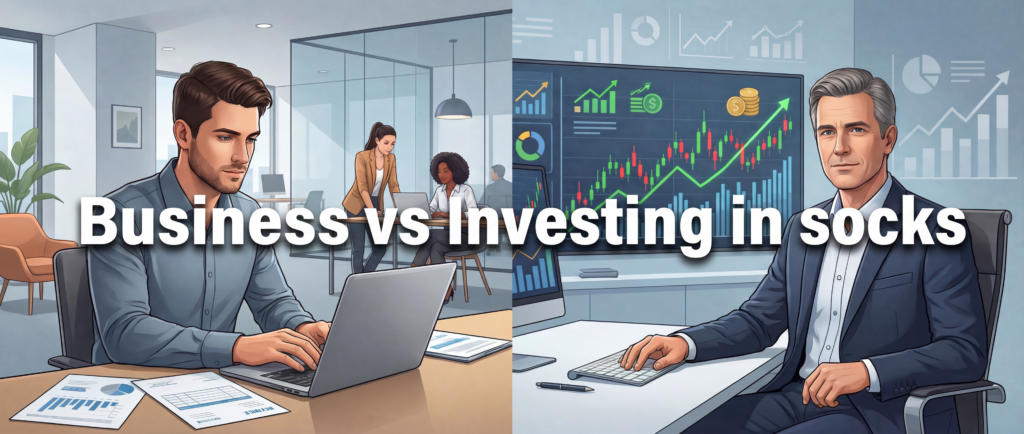 starting a business, investing in stocks