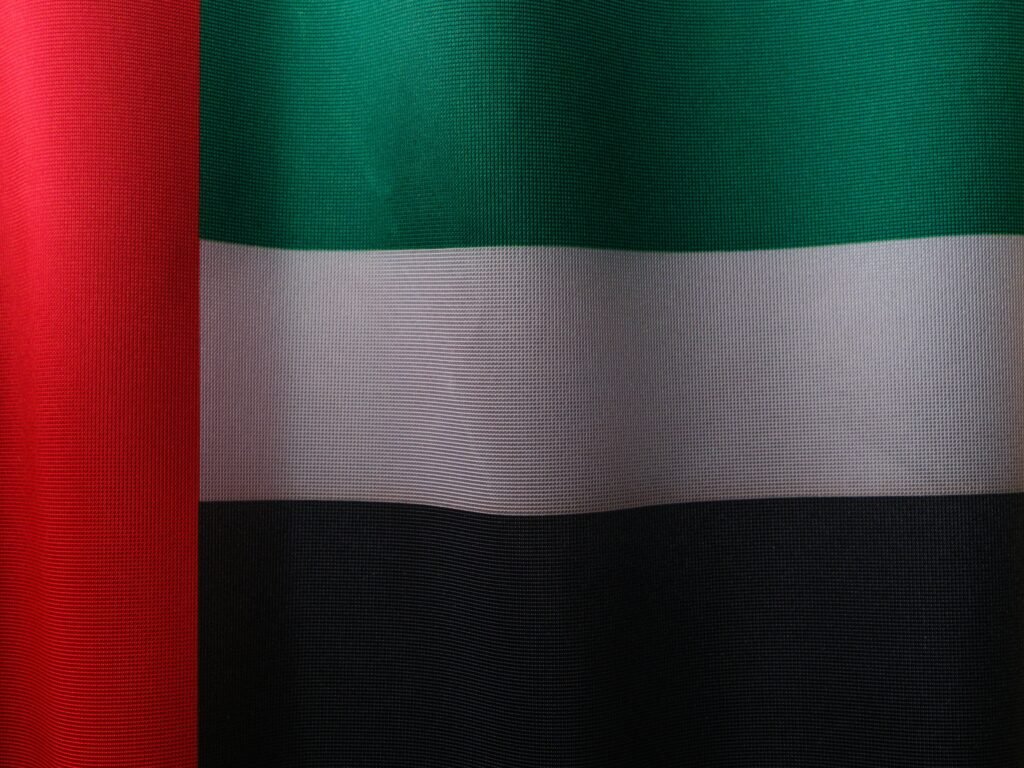 The national flag of United Arab Emirates