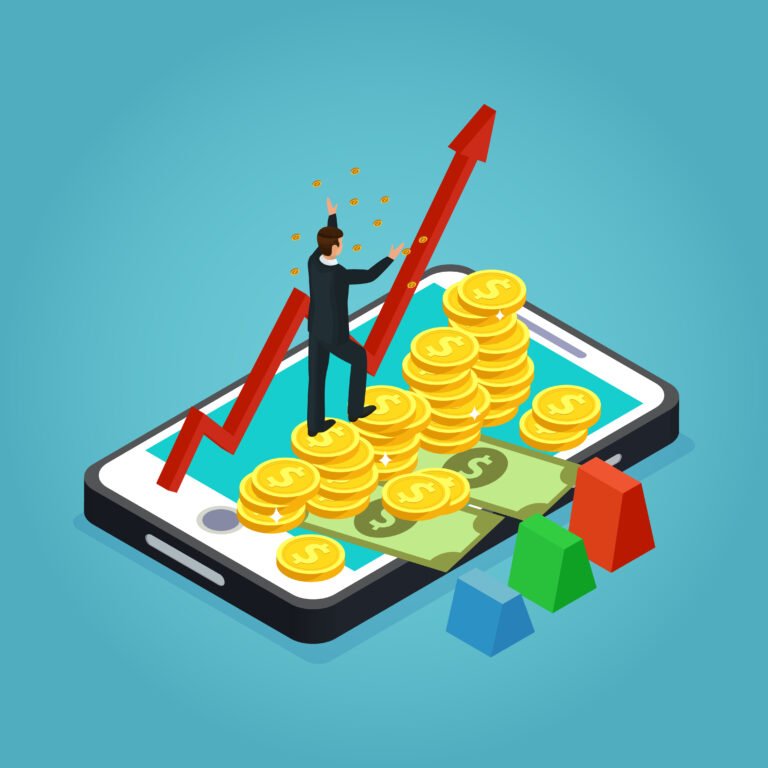 Isometric Financial Development Concept