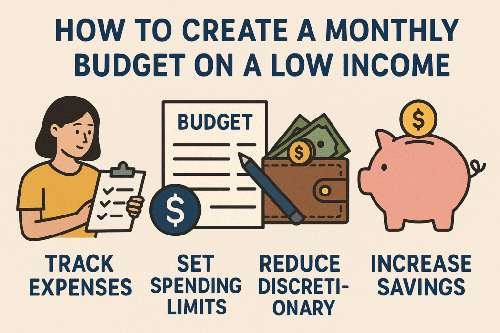 Monthly Budget, Low Income, budgeting tips