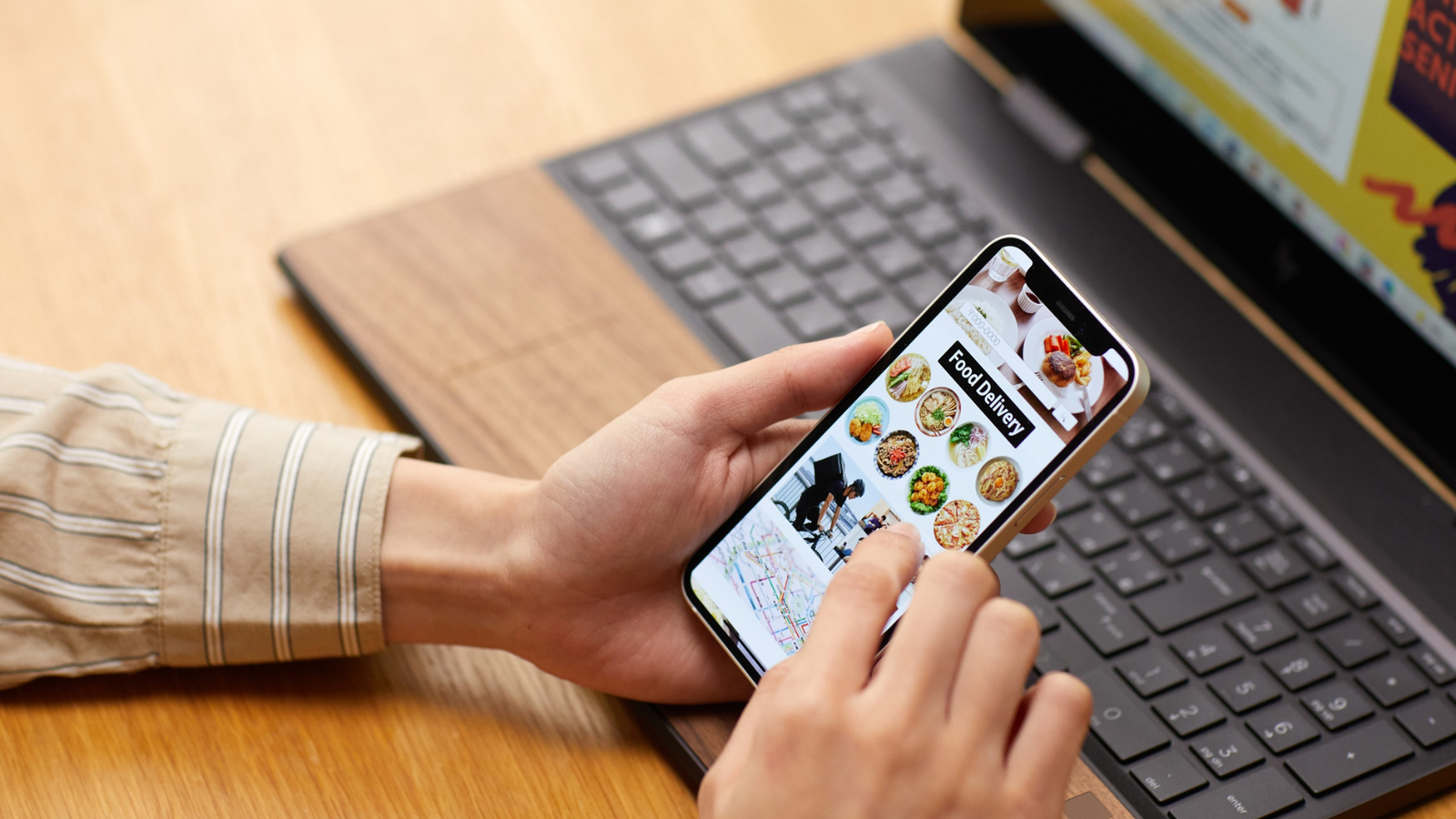 a person using a food delivery app